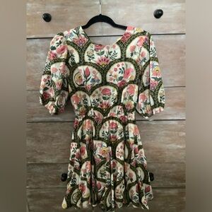 Christian LaCroix floral back lace-up dress